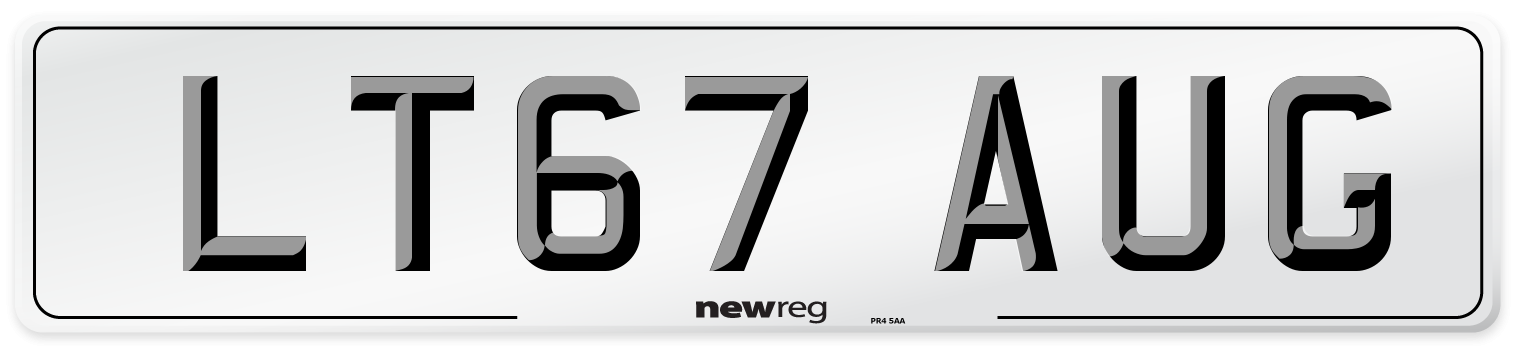 LT67 AUG Number Plate from New Reg
